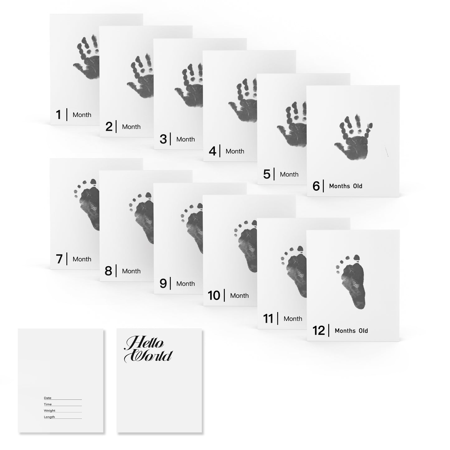 14 Pieces Baby Inkless Milestone Cards